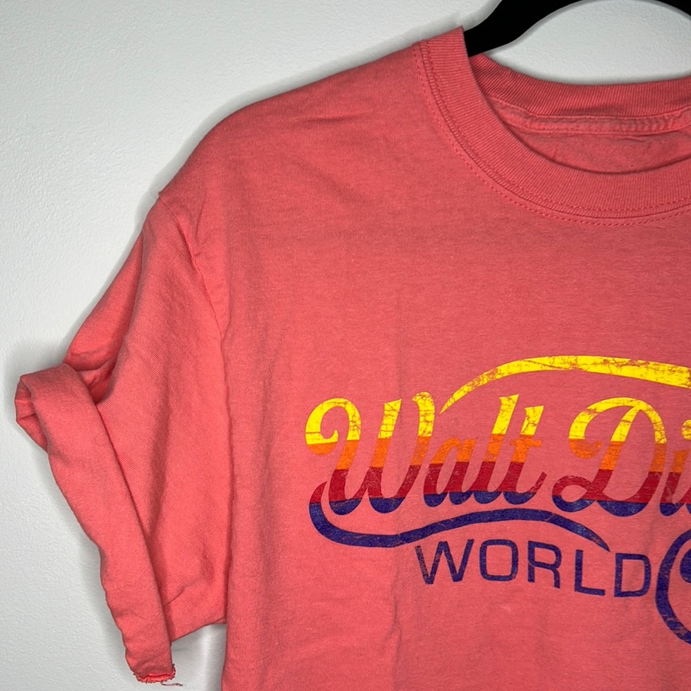 Walt Disney World Magic Kingdom 1971 Tee Shirt Coral Medium